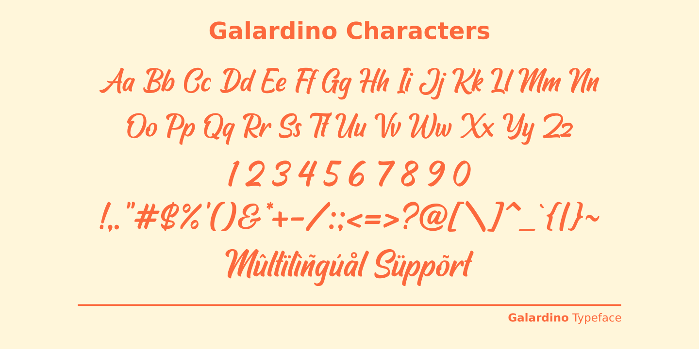 Przykład czcionki Galardino Regular